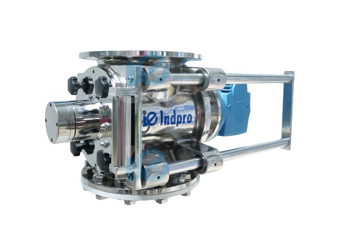 Fully enclosed powder bag slitter with dust control system by Indpro