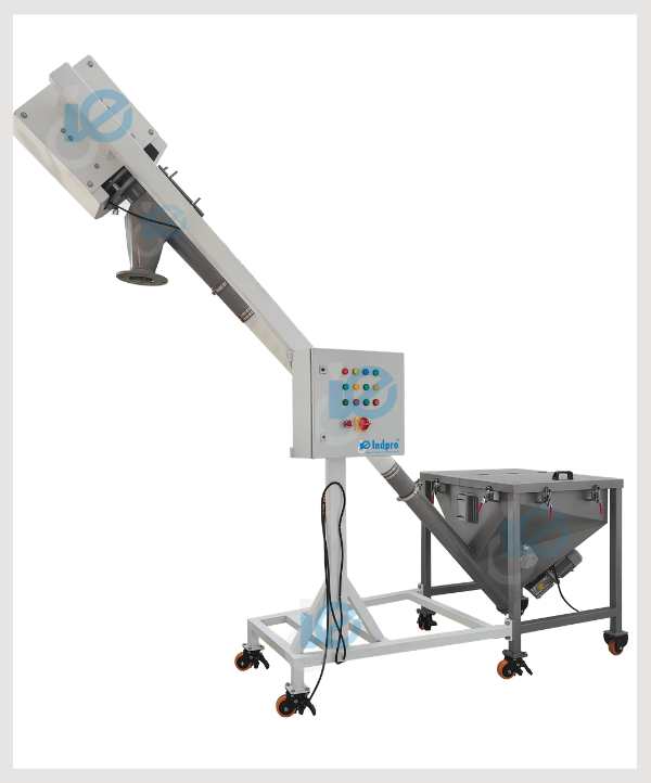 Indpro Engineering, Pune - Flexible screw conveyor system with hopper
